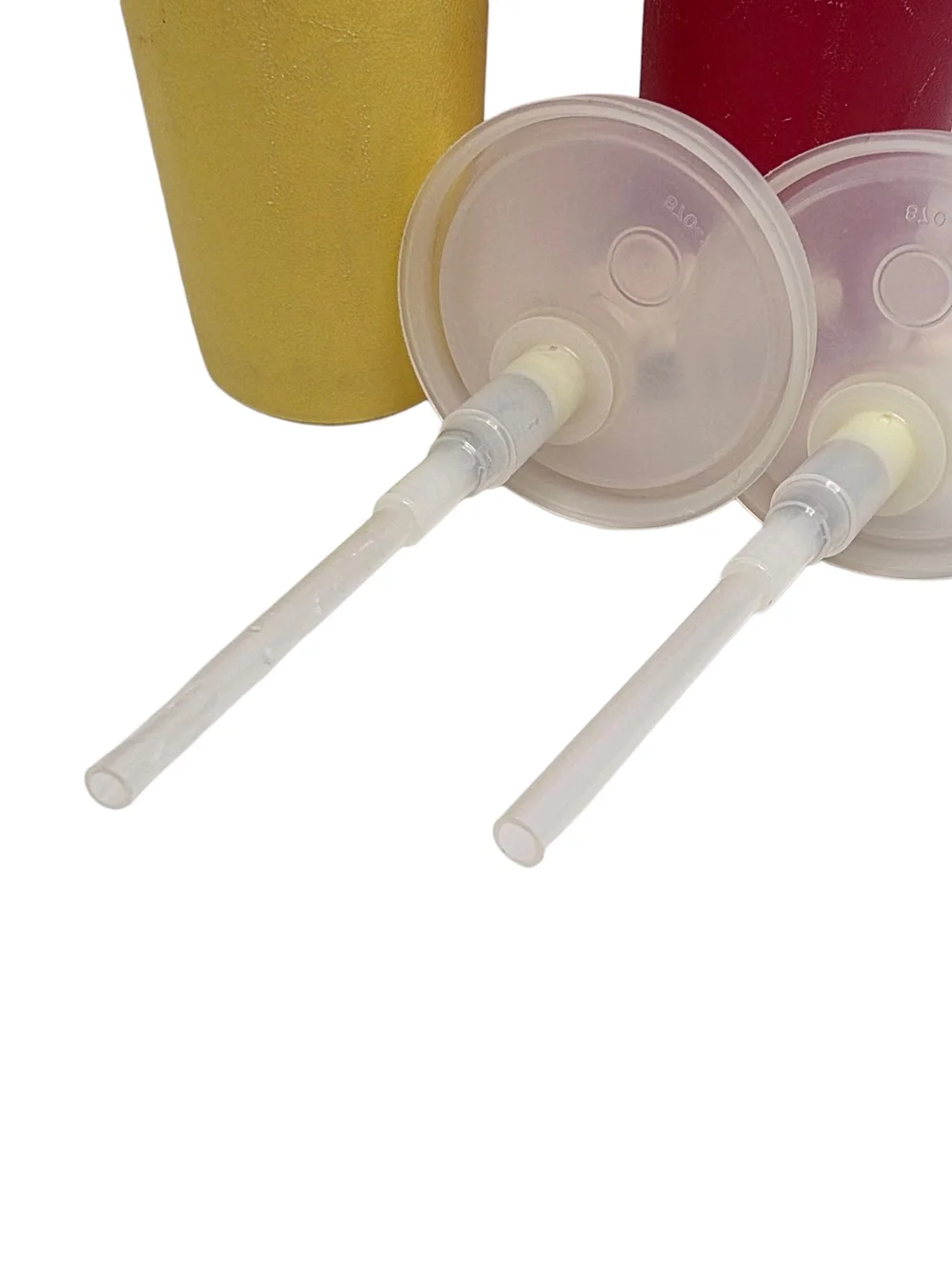 Vintage Tupperware Ketchup and Mustard Pump Dispenser 1329 w/ Lid & Pumps